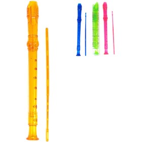 Flétna dětská barevná průhledná s čistítkem 4 barvy plast *HUDEBNÍ NÁSTROJE*
