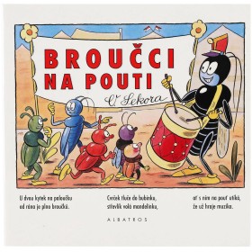 Knížka baby obrázkové veršované leporelo Broučci na pouti CZ text