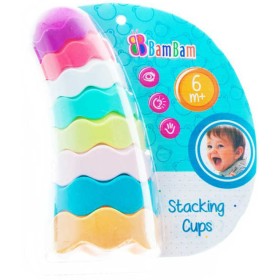 BAM BAM Baby kelímky barevné stohovací set 8ks pro miminko