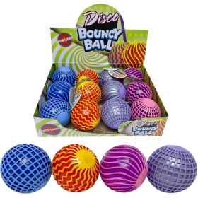 Míček disko koule 6cm skákací balonek na baterie Světlo 4 barvy 3 druhy
