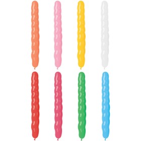 GEMAR Balónek party dlouhý spirála pastelové barvy 8/25cm housenka 8 barev AS1