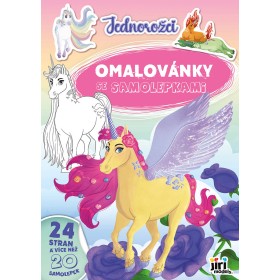 JIRI MODELS Omalovánky A4 se samolepkami Jednorožci