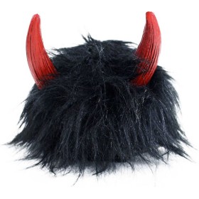 KARNEVAL Paruka čert s rohy černé vlasy KARNEVALOVÝ DOPLNĚK