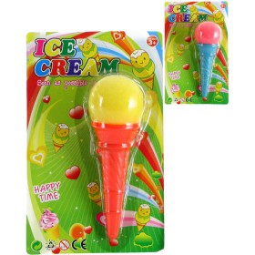Zmrzlina vystřelovací set kornout + soft balonek pěnový různé barvy plast