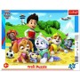 TREFL PUZZLE Deskové Tlapková Patrola 32x24cm v rámečku 25 dílků