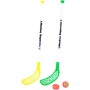 Hokejky floorbalové plastové bílé 80cm set 2ks s pukem a míčkem