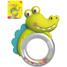 Chrastítko baby kousátko zvířátko krokodýl s kuličkami pro miminko