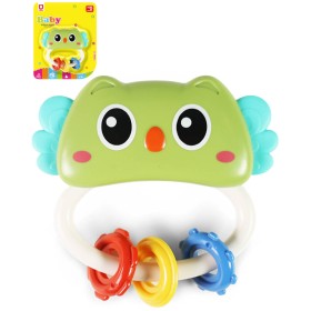 Chrastítko baby kousátko zvířátko sova s kroužky pro miminko