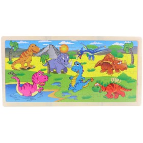 DŘEVO Puzzle vkládací na desce dinosauři 96 dílků *DŘEVĚNÉ HRAČKY*
