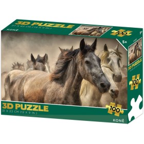 PUZZLE 3D Koně 31x23cm 100 dílků skládačka v krabici