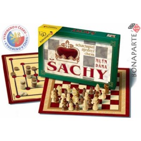 BONAPARTE Šachy, Dáma, Mlýn hra 4644 *SPOLEČENSKÉ HRY*