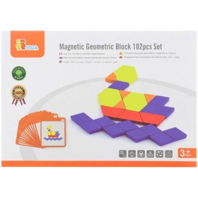 VIGA DŘEVO Tangramy magnetické tvary 102 dílků puzzle skládačka