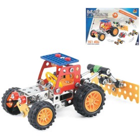 MALÝ MECHANIK Traktor 161 dílků 4v1 druhy kovová STAVEBNICE typu Merkur