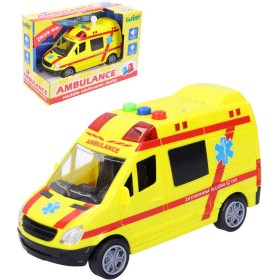 Auto sanitka 14,5cm žlutá ambulance na baterie Světlo Zvuk plast