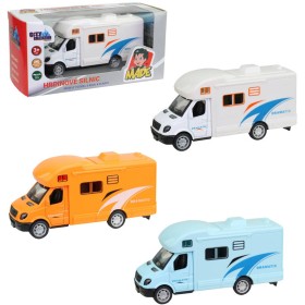 Auto obytné kovové 11cm zpětný chod karavan v krabici 3 barvy