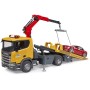BRUDER 03552 Auto Scania Super 560R odtahovka + roadster na baterie Světlo Zvuk