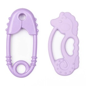 PROFIBABY Baby set chrastítko špendlík + silikonové kousátko 2 barvy