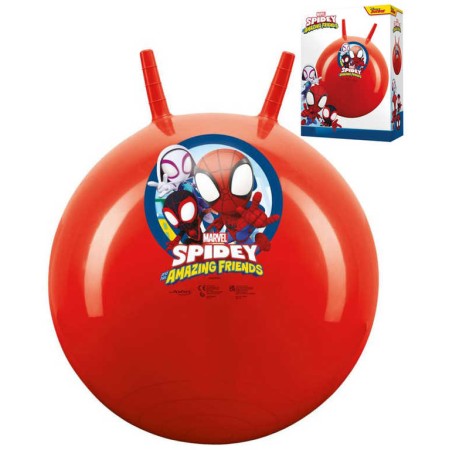 JOHN Hopsadlo červené Spiderman skákací míč 50cm s úchyty v krabici