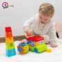 Autobus baby vkládačka volný chod + pyramida skládací kalíšky barevné