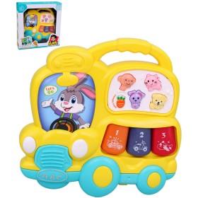Piánko baby autobus hudební s melodiemi na baterie Světlo Zvuk
